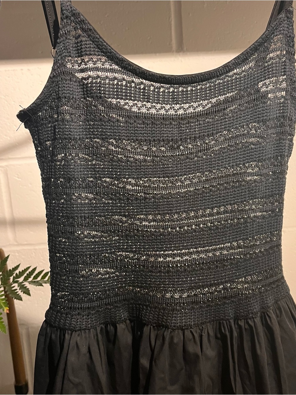 ASOS DESIGN | crochet bodice strappy maxi dress with full poplin skirt in black - Picture 6 of 9
